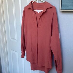 SBJ / GOOD COMPANY tunic blouse in orange in 100% cotton